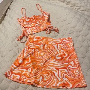 Shein crop top/skirt set